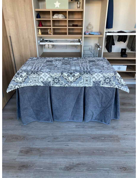 Conjunto Antimanchas Extragruesa Ultraeficiente Gris con Tapete Mosaico