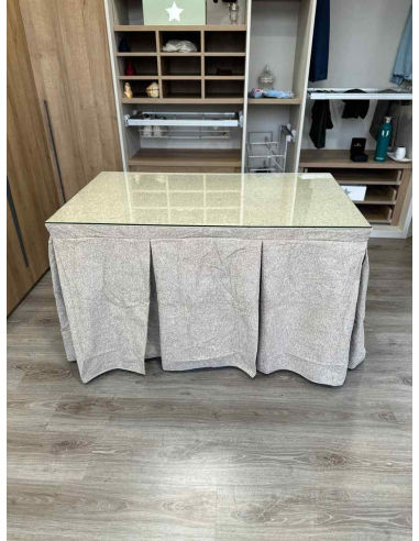 Falda Mesa Camilla Antimanchas Extragruesa Ultraeficiente Gris Claro