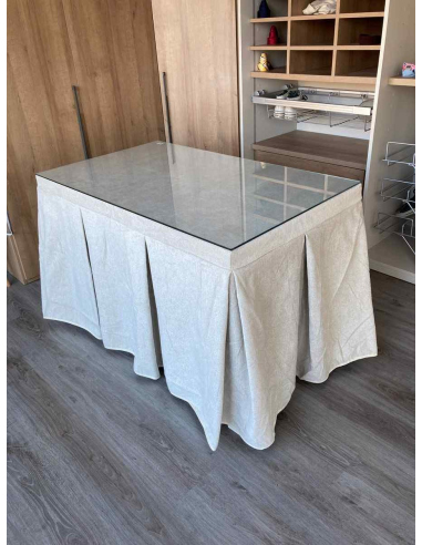 Falda Mesa Camilla Antimanchas Extragruesa Ultraeficiente Marfil