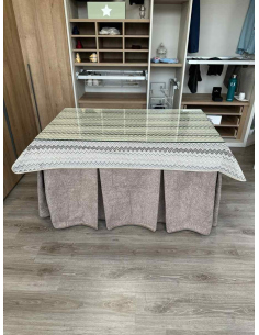 Falda Mesa Camilla Antimanchas Extragruesa Ultraeficiente Topo con Tapete Estriado 2