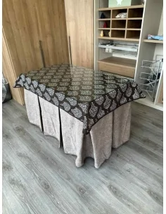 Falda Mesa de Camilla Antimanchas Extragruesa Ultraeficiente Topo con Tapete Acebo