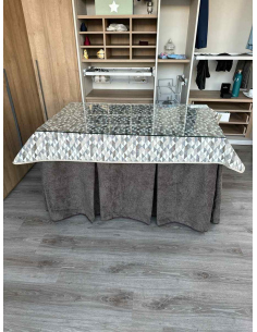 Falda Camilla Antimanchas Extragruesa Ultraeficiente Chocolate con Tapete Sena 2