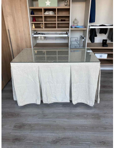 Ropa de mesa chenilla 8 pliegues color Beige 2