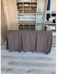 Ropa de mesa chenilla 8 pliegues color chocolate 2