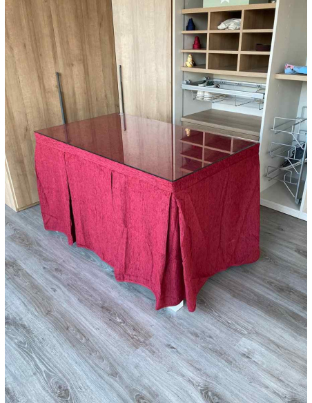 Ropa de mesa chenilla 8 pliegues color Rojo