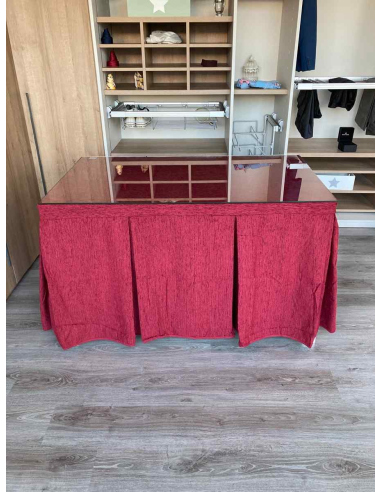 Ropa de mesa chenilla 8 pliegues color Rojo