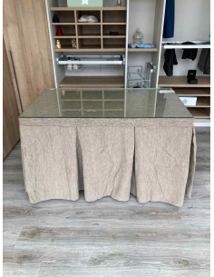 Ropa de Mesa Camilla Chenilla 10 Pliegues color Topo 2