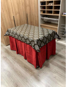 Ropa de Mesa Camilla Chenilla 10 Pliegues color Rojo con Tapete Acebo