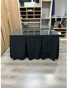 Ropa de Mesa Camilla Chenilla 10 Pliegues color Negro 2