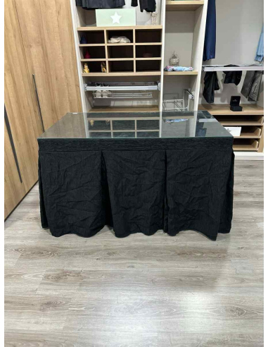 Ropa de Mesa Camilla Chenilla 10 Pliegues color Negro