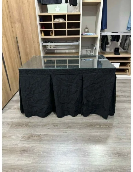 Ropa de Mesa Camilla Chenilla 10 Pliegues color Negro