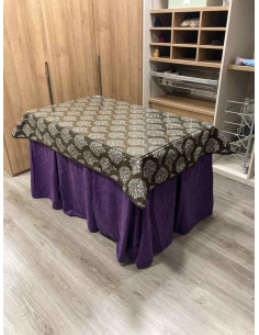 Ropa de Mesa Camilla Chenilla 10 Pliegues color Morado con Tapete Acebo