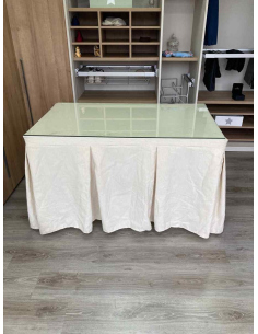 Ropa de Mesa Camilla Chenilla 10 Pliegues color Marfil 2