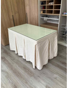 Ropa de Mesa Camilla Chenilla 10 Pliegues color Marfil