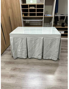 Ropa de Mesa Camilla Chenilla 10 Pliegues color Gris Claro 2