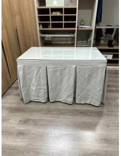 Ropa de Mesa Camilla Chenilla 10 Pliegues color Gris Claro 2
