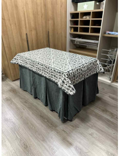 Ropa de Mesa Camilla Chenilla 10 Pliegues color Gris con Tapete Sena