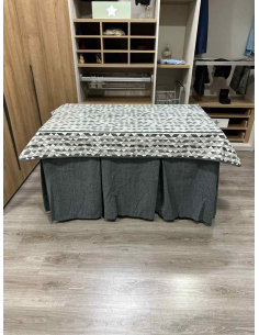 Ropa de Mesa Camilla Chenilla 10 Pliegues color Gris con Tapete Sena 2