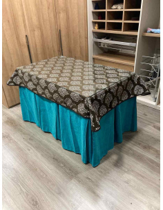 Ropa de Mesa Camilla Chenilla 10 Pliegues color Azul con Tapete Acebo