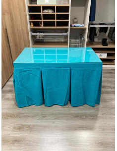 Ropa de Mesa Camilla Chenilla 10 Pliegues color Azul 2