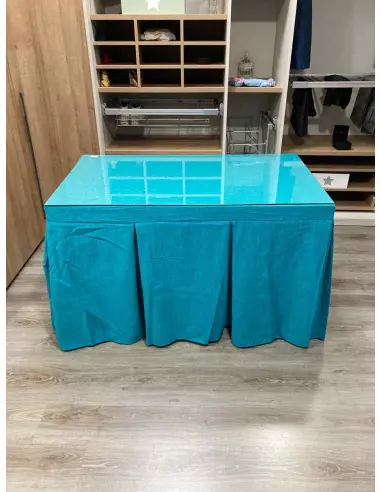 Ropa de Mesa Camilla Chenilla 10 Pliegues color Azul Ropa de Mesa Camilla Chenilla 10 Pliegues color Azul