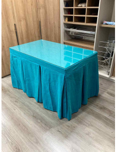 Ropa de Mesa Camilla Chenilla 10 Pliegues color Azul