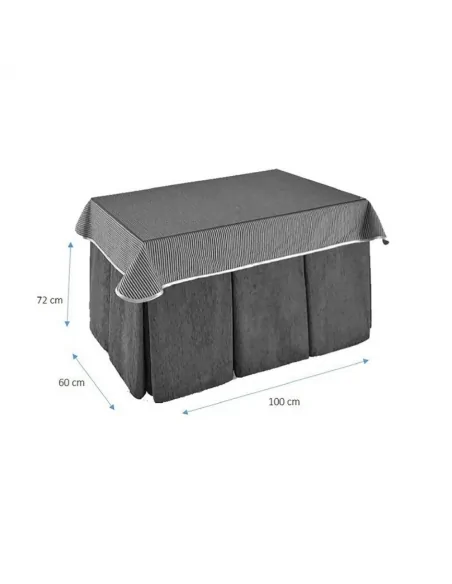 Ropa de Mesa Camilla Elegante 8-10 Pliegues Reforzada color Negro Multimedida