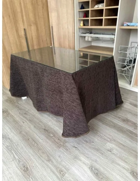 Conjunto Chenilla Sin Pliegues color Chocolate