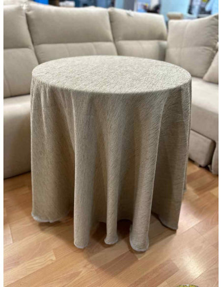 Ropa Mesa Redonda Chenilla Super Calórica color Beige