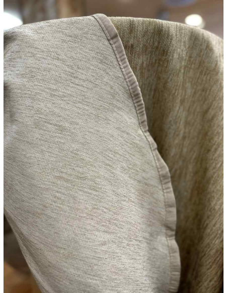 Conjunto Mesa de Madera Redonda + Ropa Chenilla super Calorica color Beige