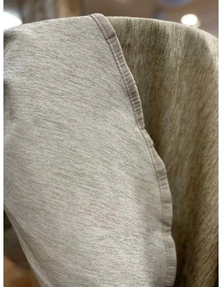 Conjunto Mesa de Madera Redonda + Ropa Chenilla super Calorica color Beige