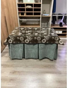 Ropa de Mesa Camilla Doble Grueso 10 Pliegues Gris con Tapete Mandala 2
