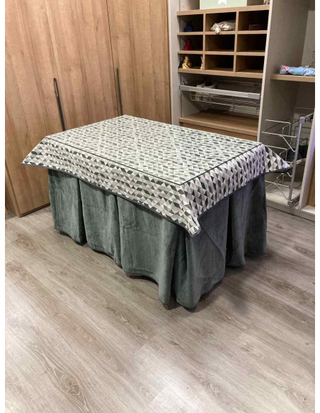 Conjunto Doble Grueso 10 Pliegues Gris con Tapete Sena