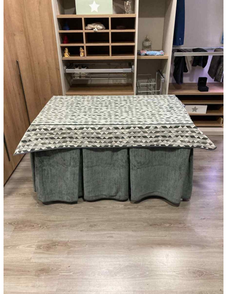 Conjunto Doble Grueso 10 Pliegues Gris con Tapete Sena