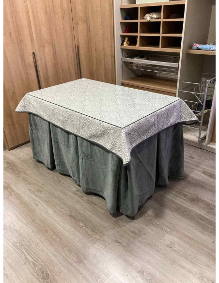 Conjunto Doble Grueso 10 Pliegues Gris con Tapete Sol