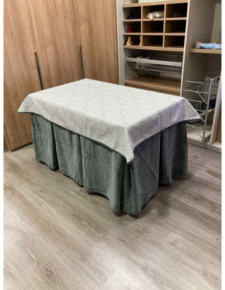 Conjunto Doble Grueso 10 Pliegues Gris con Tapete Sol