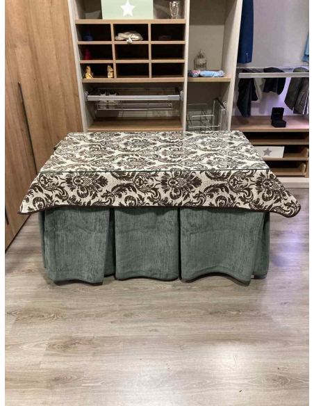 Conjunto Doble Grueso 10 Pliegues Gris con Tapete Ras