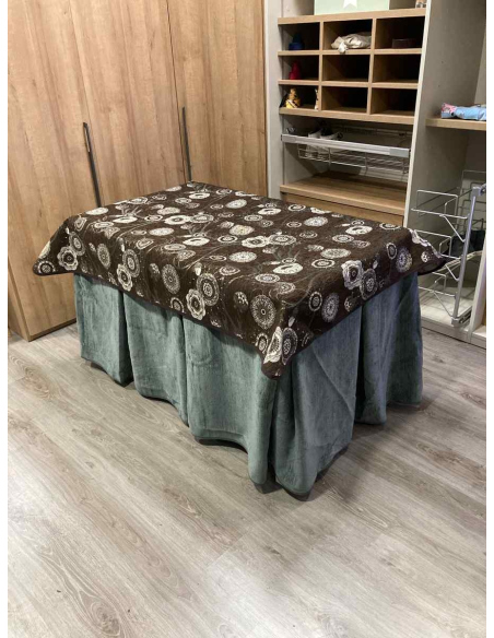 Conjunto Doble Grueso 10 Pliegues Gris con Tapete Mandala