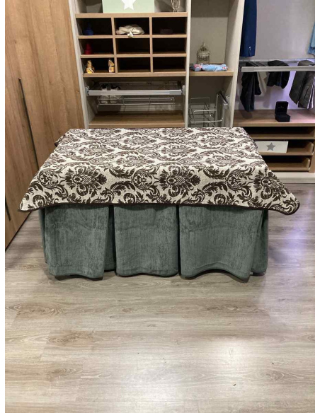 Conjunto Doble Grueso 10 Pliegues Gris con Tapete Ras