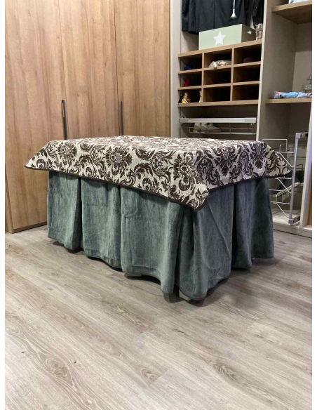 Conjunto Doble Grueso 10 Pliegues Gris con Tapete Ras