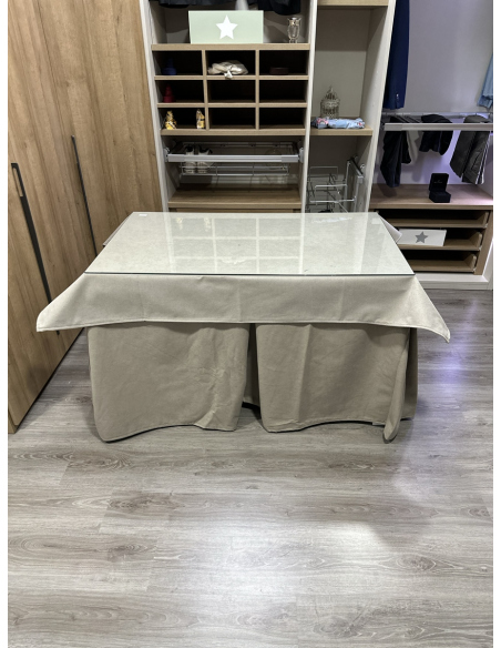 Ropa Antimanchas Aterciopelada Triplegrueso color Beige con Tapete Liso Beige