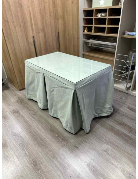 Ropa de Mesa Camilla Antimanchas Aterciopelada Triplegrueso color Roca