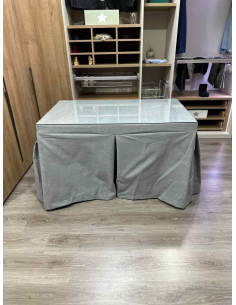 Ropa de Mesa Camilla Antimanchas Aterciopelada Triplegrueso color Gris 2