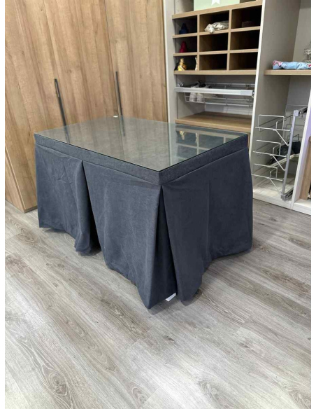 Ropa de mesa camilla Antimanchas Aterciopelada Triplegrueso color Grafito