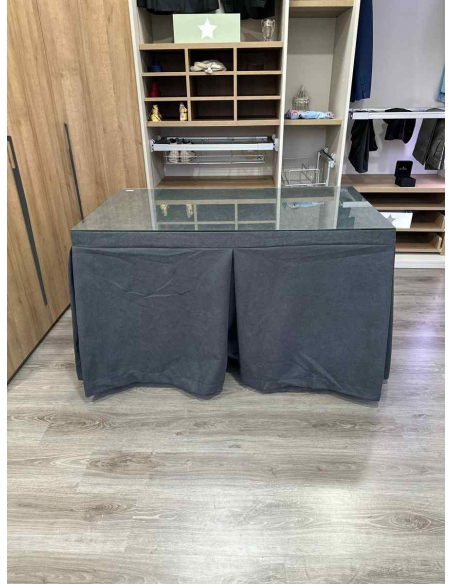 Ropa de mesa camilla Antimanchas Aterciopelada Triplegrueso color Grafito