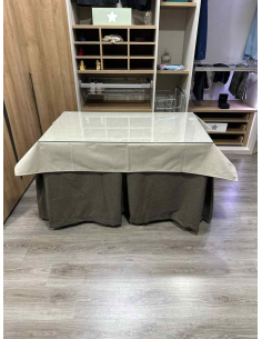 Conjunto Completo Antimanchas Aterciopelada Triplegrueso color Chocolate con Tapete Liso Beige 2