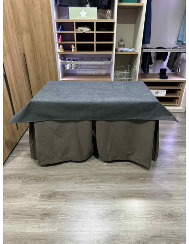 Conjunto Completo Antimanchas Aterciopelada Triplegrueso color Chocolate con Tapete Liso Grafito