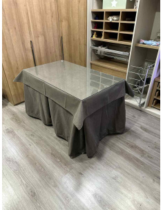 Conjunto Completo Antimanchas Aterciopelada Triplegrueso color Chocolate con Tapete Liso Chocolate