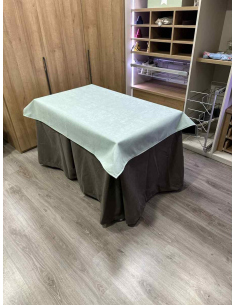 Conjunto Completo Antimanchas Aterciopelada Triplegrueso color Chocolate con Tapete Liso Roca 2