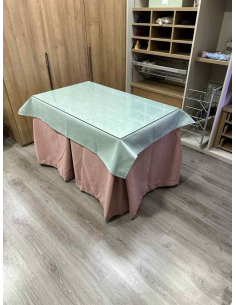 Conjunto Completo Antimanchas Aterciopelada Triplegrueso color Rosa con Tapete Liso Roca